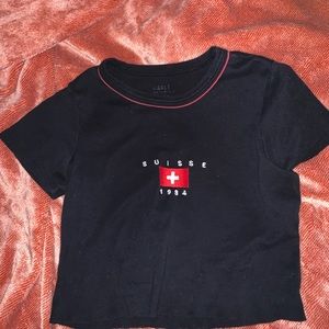 Brandy black suisse crop top